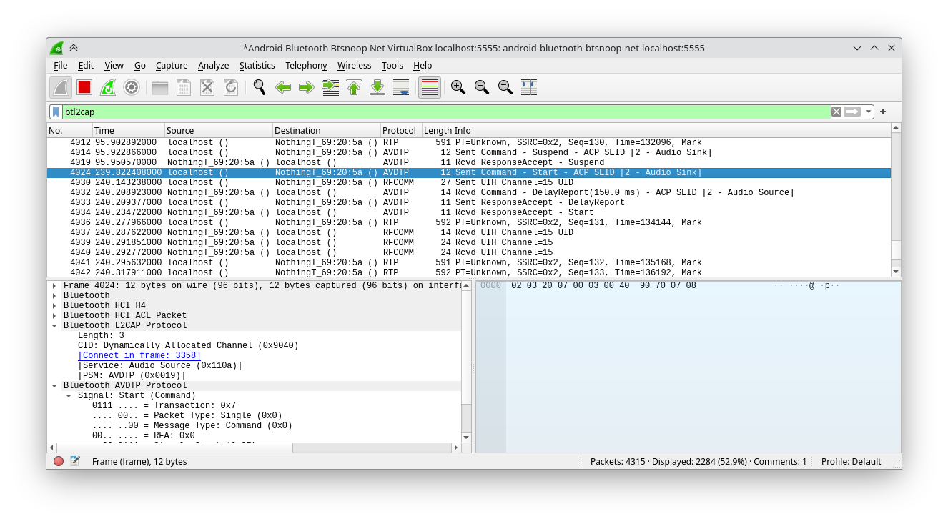 Wireshark with more detailed logs